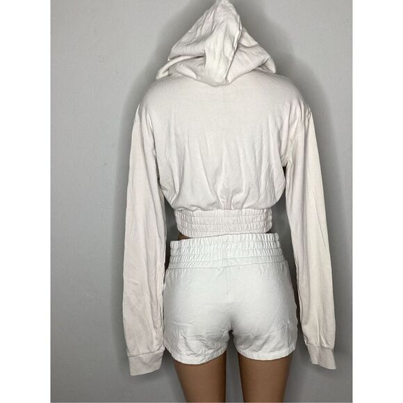 New. Monrow ivory oversized crop hoodie. XS Retails $100 - Picture 6 of 10